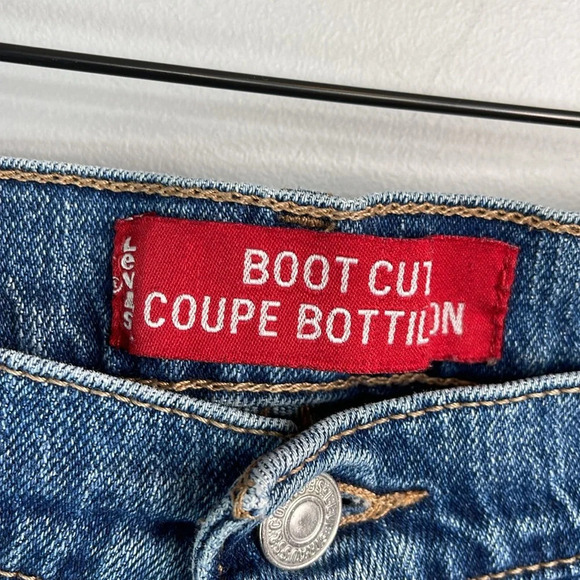 VINTAGE LEVIS Y2K Boot Cut Jeans Blue Medium Denim Mid Rise Red Tab Stretch 12 - Picture 7 of 12